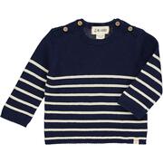 Breton Baby Sweater Navy/Cream Stripe