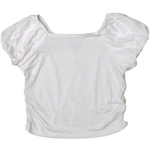 White Puff Sleeve Square Neck Top