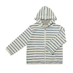 Cornwall Terry Zip Up Blue/White Terry