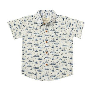 Maui Printed Shirts Navy Boats