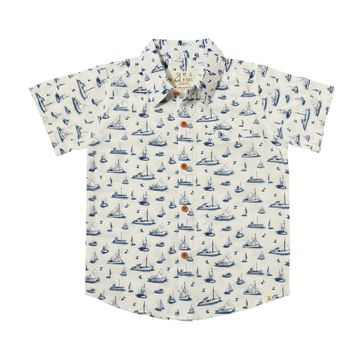 Maui Printed Shirts Navy Boats