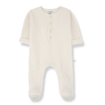 Gael Jumpsuit W/Feet Ecru