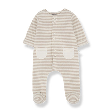 Milo Jumpsuit W/Feet Beige