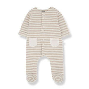 Milo Jumpsuit W/Feet Beige