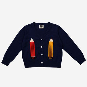 Pencil Knit Cardigan Navy