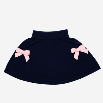 Knit Bow Skirt Navy