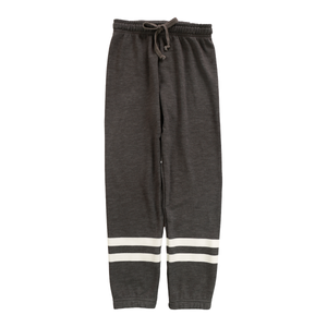 Charcoal Sweatpant White Stripe
