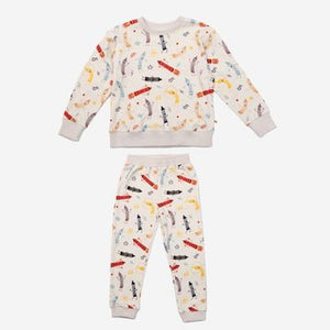 Printed Sweatshirts Set Cream Crayon