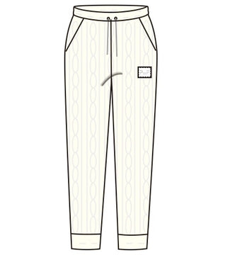 Cable Knit Jogger Crème White