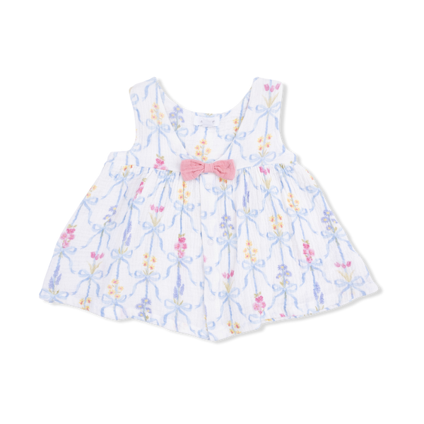 Ribbon Bouquets - Infant Dress with Bow and Bloomer-Angel Dear-Fritz and Gigi