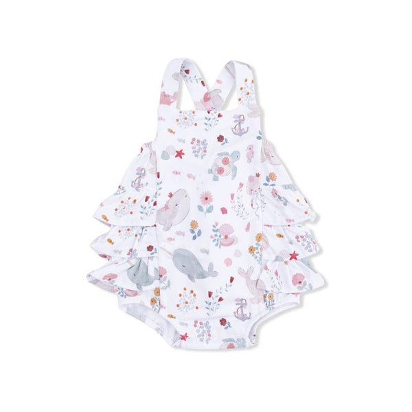 Garden Sea Creatures - Ruffle Sunsuit-Angel Dear-Fritz and Gigi