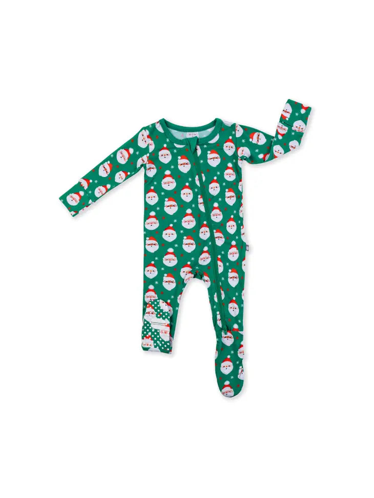 Vintage Santa Footsie-Green