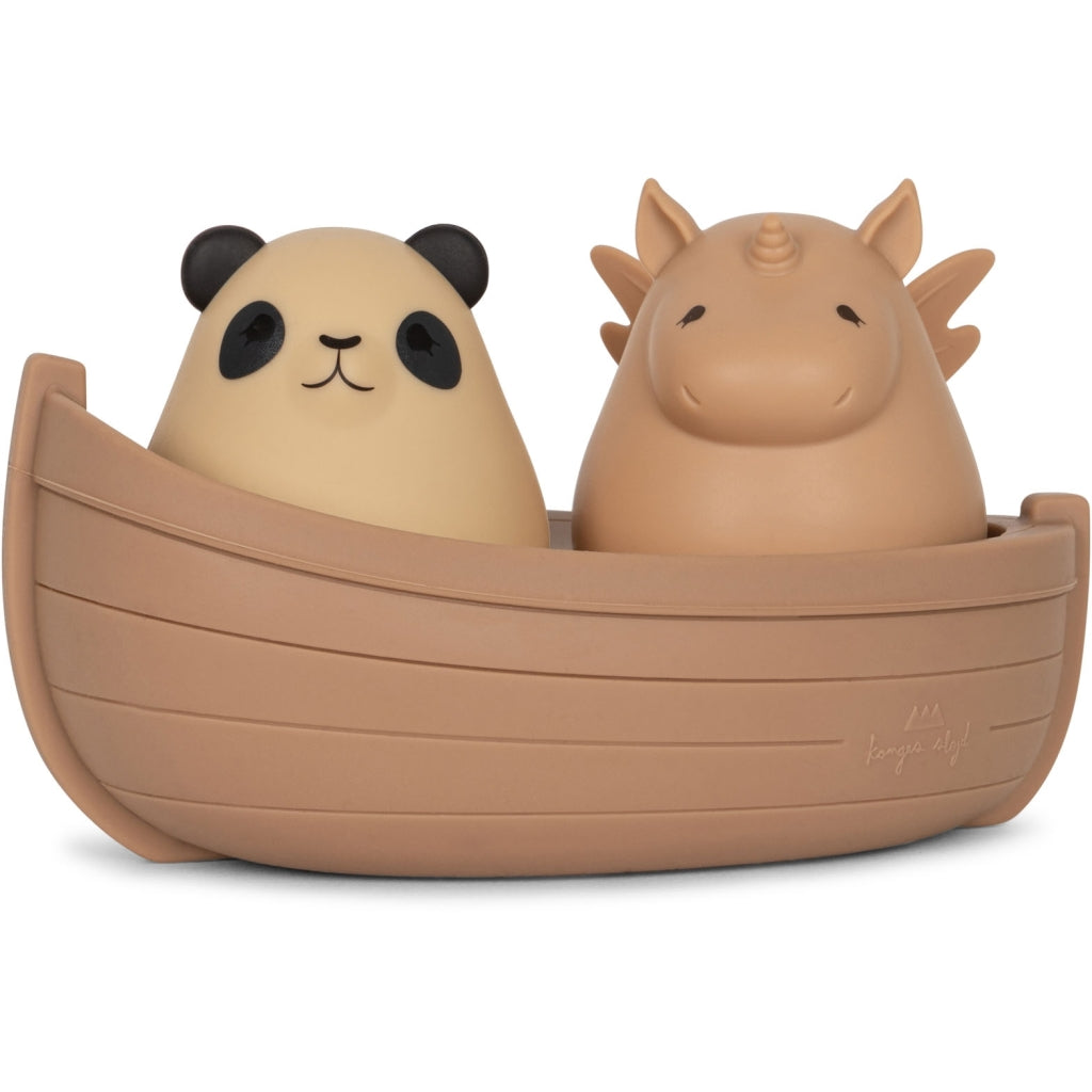 SILICONE BATH TOYS BOAT PANDA & UNICORN BLUSH MIX