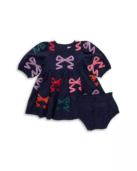 Brooke Dress Set - Multi Bow Applique