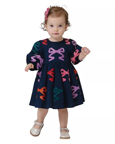 Brooke Dress Set - Multi Bow Applique