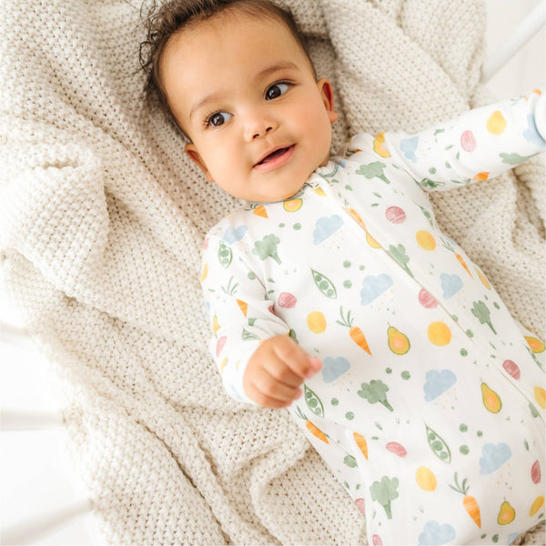 Eat your Veggies! Zip Footie: 3 Months