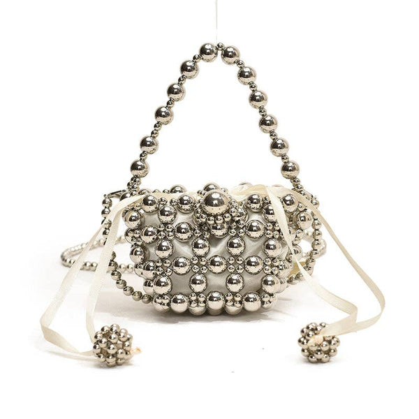 Sweet Pearl Princess Mini Handbag Trendy Casual Children's Shoulder Bag: White