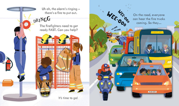 Peek Inside How a Fire Truck Works : Usborne-HarperCollins-Fritz and Gigi