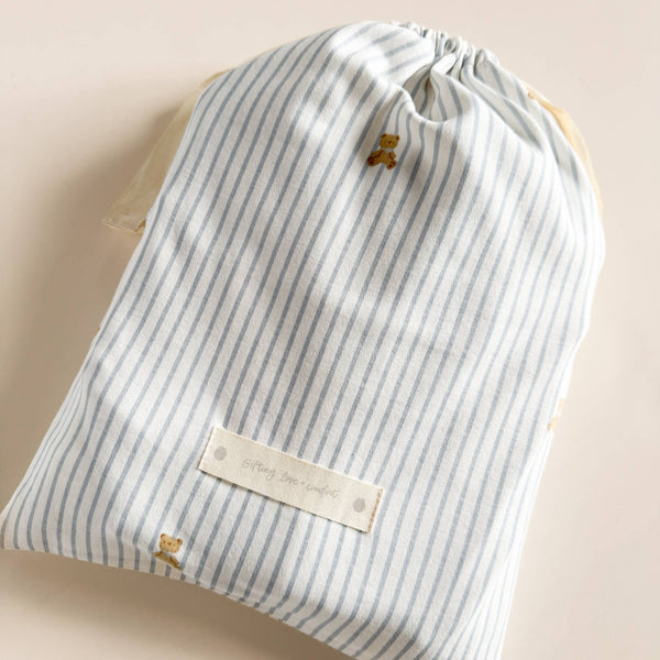 Organic Cotton Layette Bear Bee Baby Shower Welcome Gift : Blue