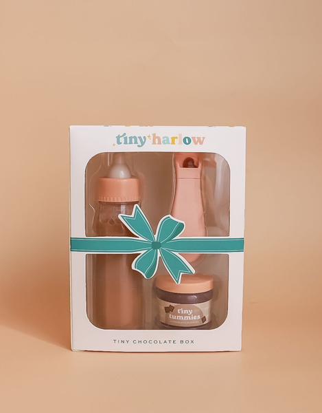 Tiny Tummies Puree and Milk Bottle set for doll - Chocolate-Shine on me Distribution-Fritz and Gigi