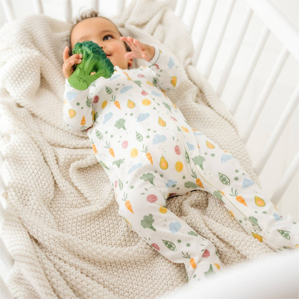 Eat your Veggies! Zip Footie: 3 Months