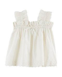 White English Embroidered Top