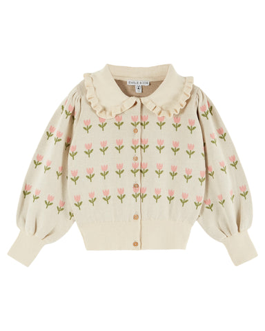 Ecru Floral Cardigan BB