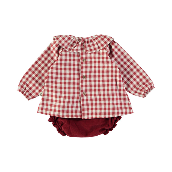 Cranberry Check Dress/Coulotte