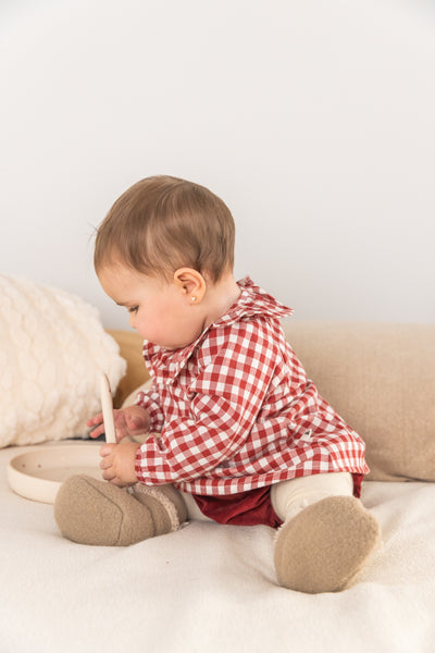 Cranberry Check Dress/Coulotte