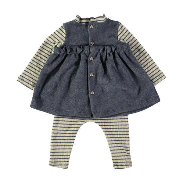 Blue/Stripe Dress/Legging B1527