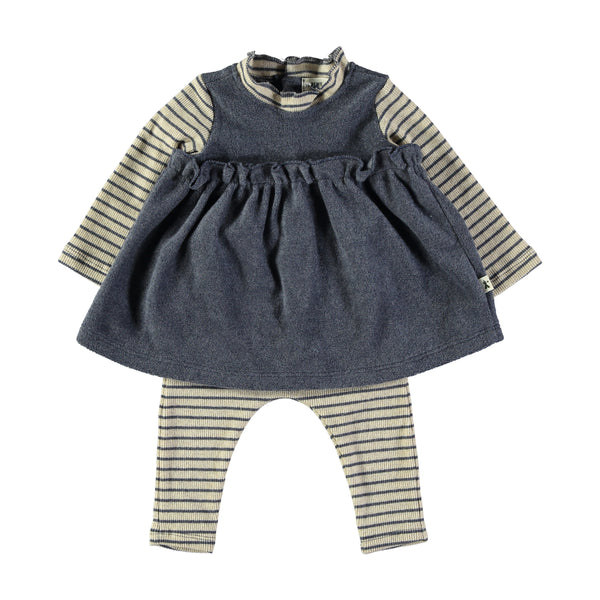 Blue/Stripe Dress/Legging B1527