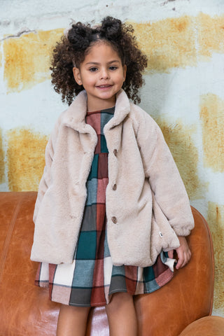 Faux Fur Cream Coat