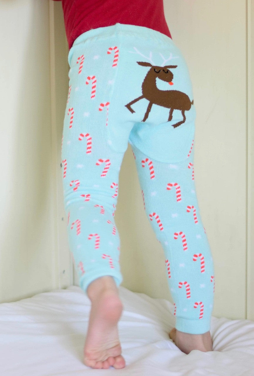 Candy Cane Deer Leggings