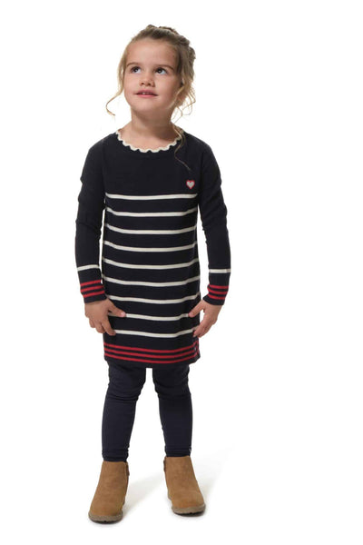 Palomina Dress Navy Ecru-Hublot-Fritz and Gigi