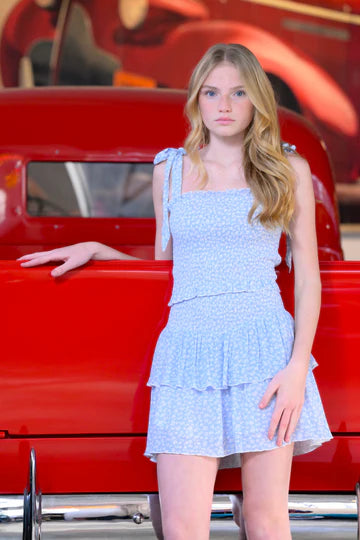 Blue Ditsy Floral Dress-Katie J-Fritz and Gigi