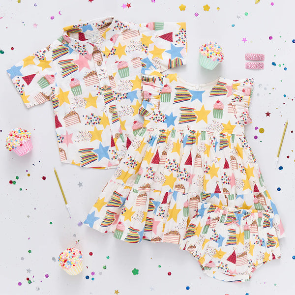 Baby Boys Jack Shirt - Birthday Star-Pink Chicken-Fritz and Gigi