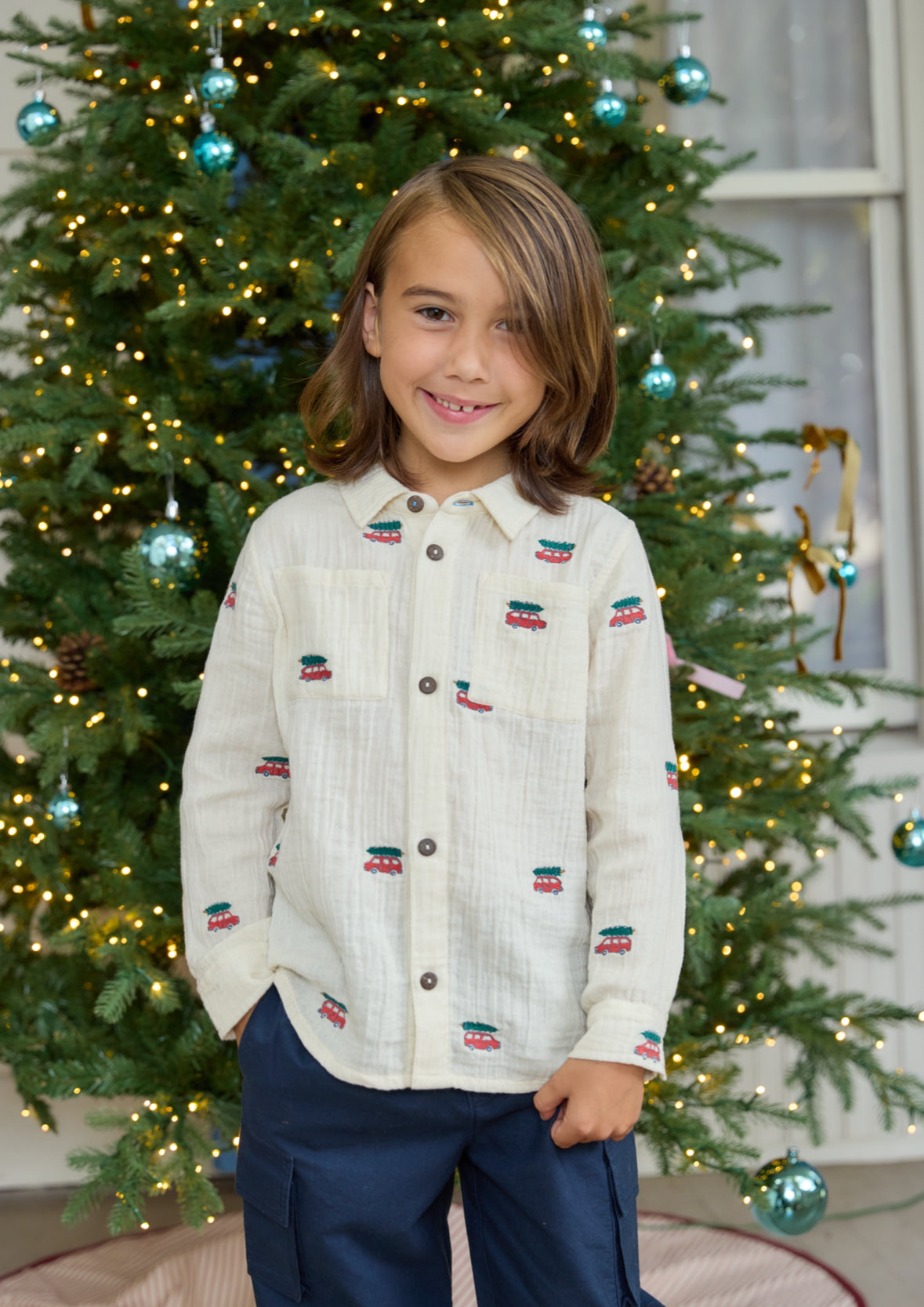 Boys Jack Shirt - Tree Farm Embroidery