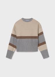Gold And Gray Striped Sweater