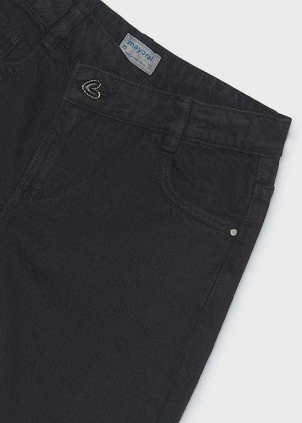 Barrel Twill Pants Black 7526-Mayoral-Fritz and Gigi