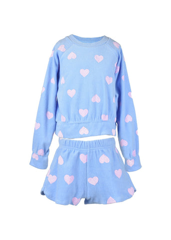 Shorts Blue Pink heart