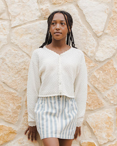 DENIM MINI SKIRT - OCEAN STRIPE