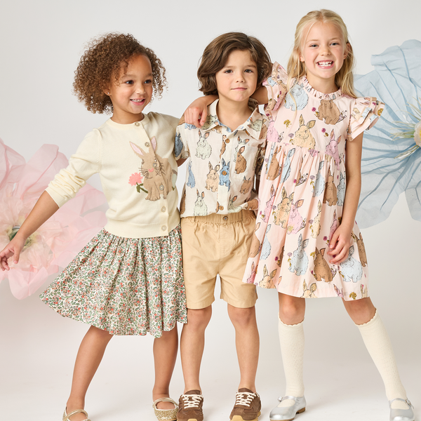 Girls Gianna Skirt - Yarrow Floral-Pink Chicken-Fritz and Gigi