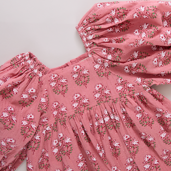 Mary Barrett Dress Pink Strawflower-Pink Chicken-Fritz and Gigi