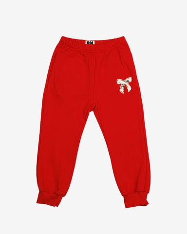 Lulu Bow Sweatpants Red