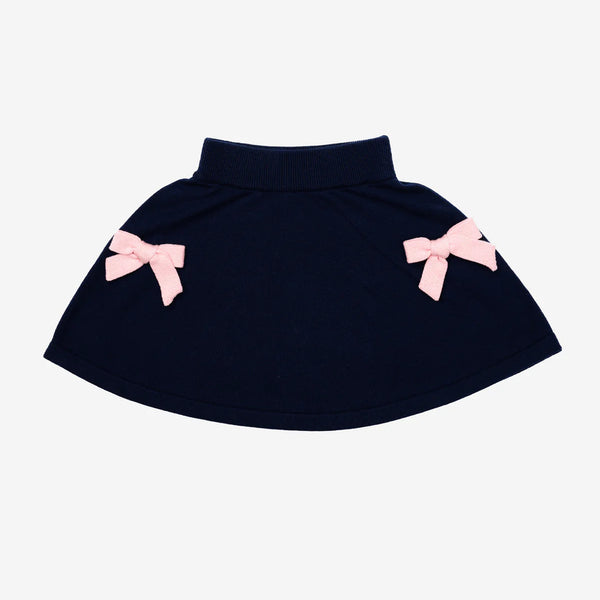 Knit Bow Skirt Navy-Petite Hailey-Fritz and Gigi