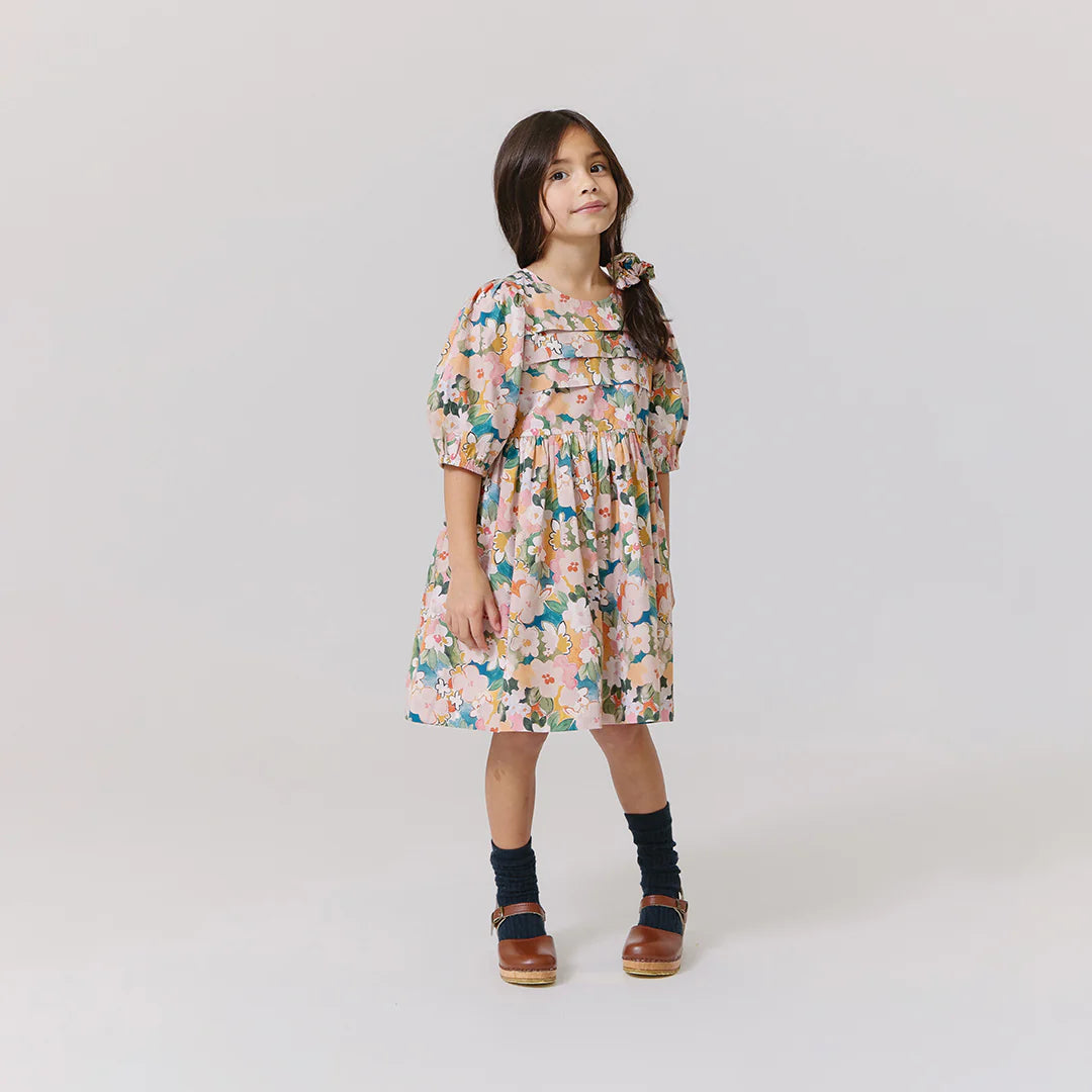Girls Evelyn Dress - Watercolor Floral