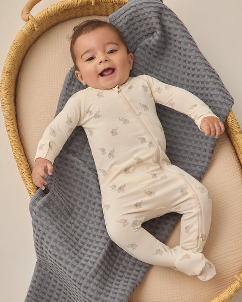 Bamboo Zip Footie Elephants-Quincy Mae-Fritz and Gigi