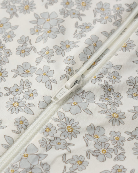 Bamboo Zip Footie Blue Floral-Quincy Mae-Fritz and Gigi