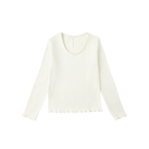 Ribbed Long Sleeve   Ivory