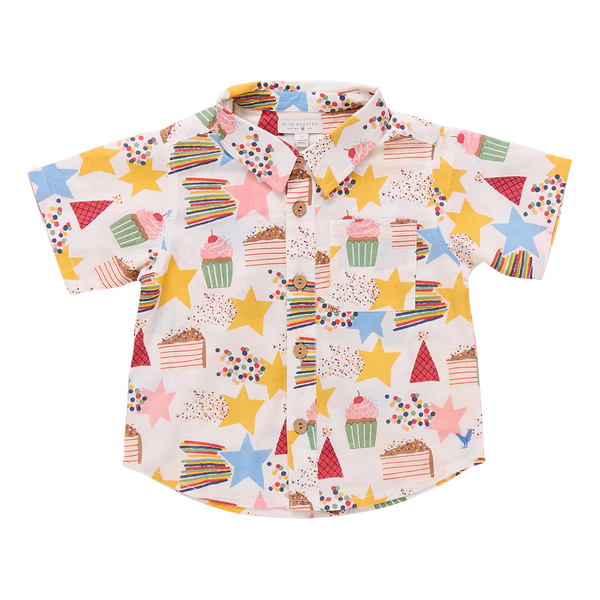 Baby Boys Jack Shirt - Birthday Star-Pink Chicken-Fritz and Gigi